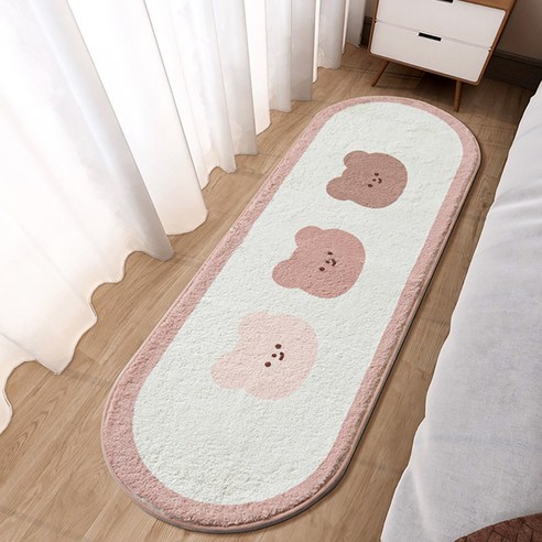 리빙쉘 주방 침대 거실 고양이 강아지 당근 패브릭 카페트 발매트, 민트강아지