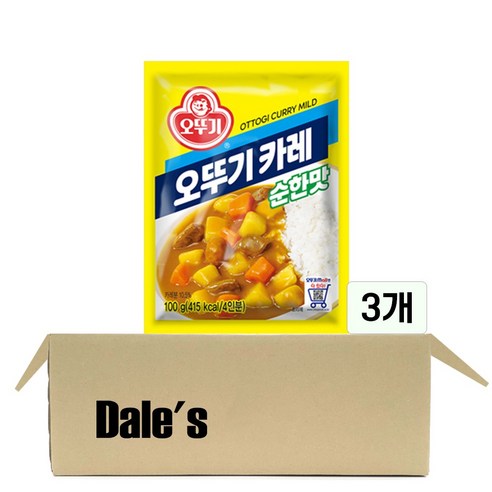 데일즈기획 오뚜기 분말 카레 순한맛, 100g, 3개