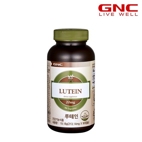 GNC 루테인 20mg 90캡슐 3개월분 50744, 1병, 90정 GNC 루테인 20mg 90캡슐 3개월분 50744, 1병, 90정