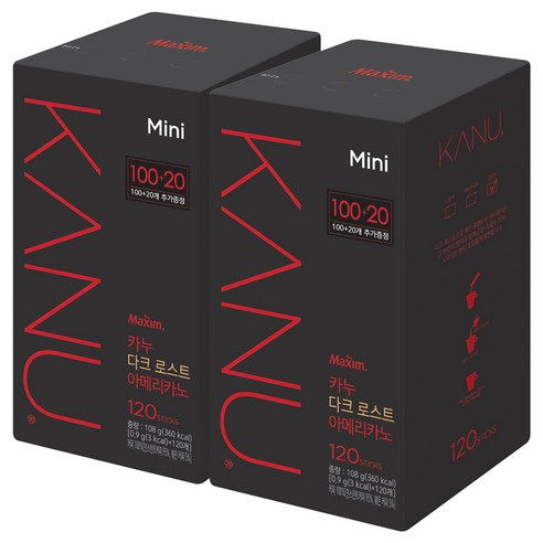 카누 콜롬비아 블렌드 마일드 로스트 아메리카노 0.9g 원두커피믹스, 120개입, 2개
