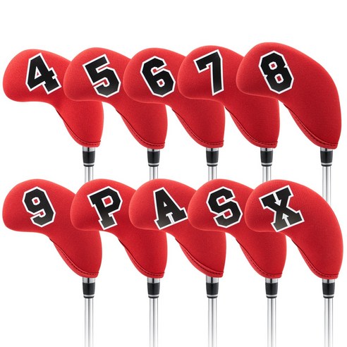 신형 잠수재 철봉 세트 4-9 PSAX 핫 셀러 골프 아이론 헤드 커버, 붉은 흑자