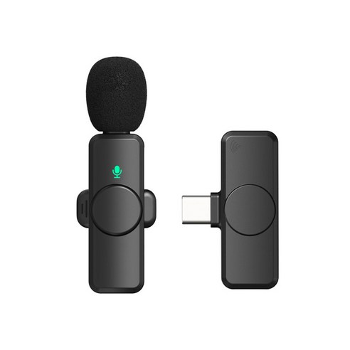스마트폰 무선 블루투스 마이크 Type-C와 IOS 호환, 블랙, Type-c