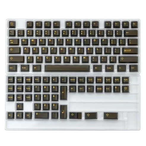 KeyCaps 세트 WOB DoubleShot Cherry 프로필 120 키를위한 맞춤형 키 캡 세트 기계식 키보드 오일 저항성, 검은 노란색