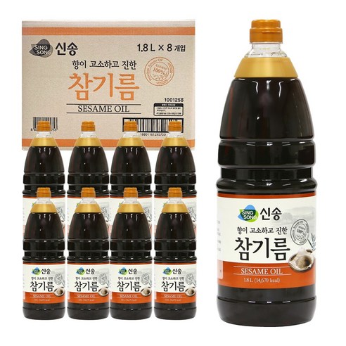 신송식품 [무료배송] 신송 참기름1.8L x 8개 (1Box) - 묶음판매