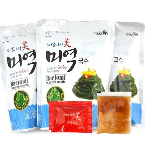 삶지않고 바로먹는 미역국수 180gx10개+비빔소스5개+모밀소스5개, 180g