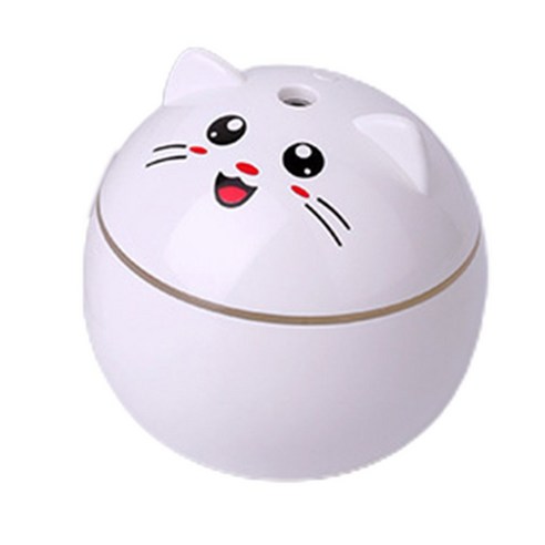 가습기 휴대용 USB 홈오피스 자동차 정숙성 큰 스프레이 부자 고양이 가습기, 흰색