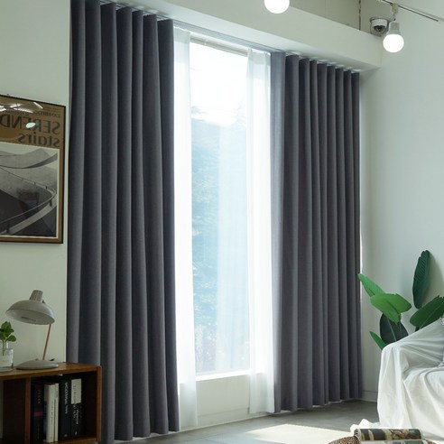 휴인홈 미드나잇 형상 가공 100% 암막커튼 - 아일렛형