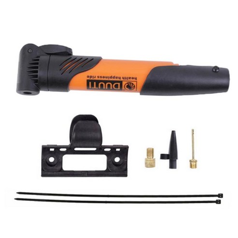 Presta Schrader 컴팩트 디자인 미니 자전거 에어 스틱 펌프, 오렌지, 19.5cm, 나일론 ABS