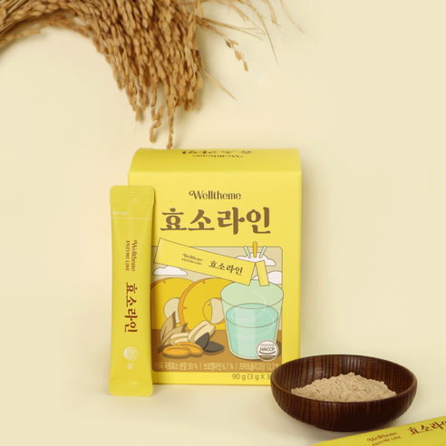 웰테므 곡물 발효 효소 효소라인 3g x 30포 소화효소 브로멜라인 효소, 90g, 1개