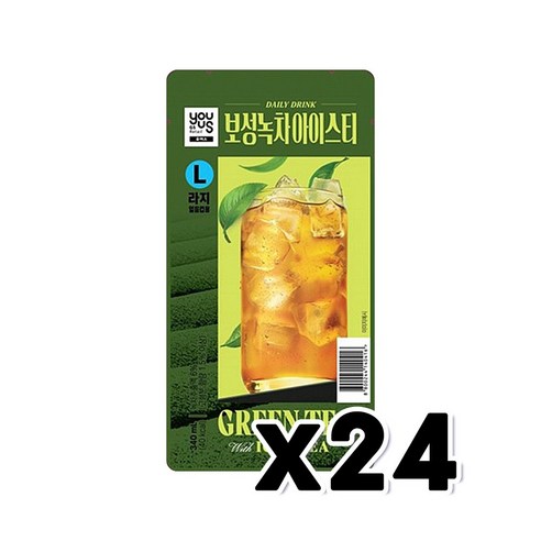 유어스 보성녹차아이스티 L 파우치음료 340ml x 24개