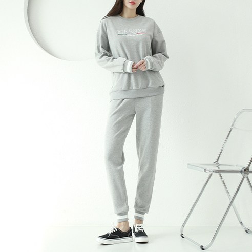 순이들 여성 봄 가을 프렌체 자수 조거 트레이닝 세트
