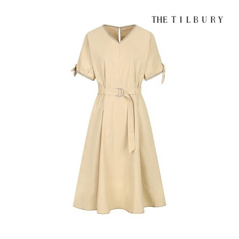 더틸버리 린넨 스티치 리본 슬리브 원피스 TP5N0OP11W