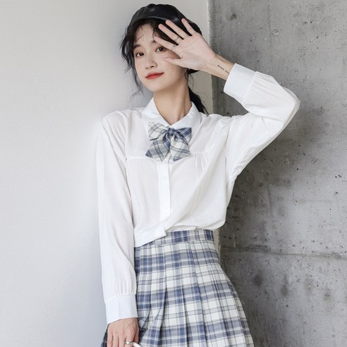 DFMEI 년 봄 신상품 일본계 jk 셔츠 여자 샤오청신 학원 스타일 달콤한 나비셔츠 모든 상의 착용
