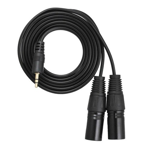 헤드폰 교체 케이블 3.5mm 플러그(스마트폰/mp3 플레이어/태블릿/노트북용)-듀얼 xlr 플러그 남성 어댑터 케이블, 블랙, 3 미터, 설명
