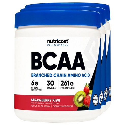 뉴트리코스트 BCAA 스트로베리 키위 맛, 261g, 3개