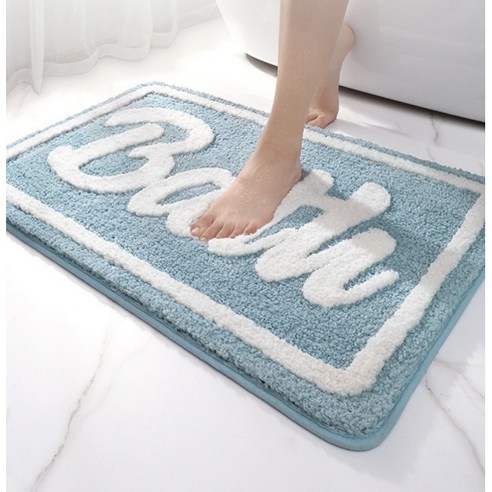 양드레 욕실 발매트 주방매트, Bath 블루S(40x60)