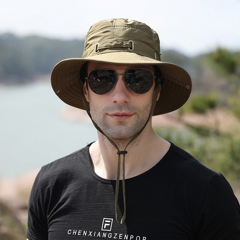 DFMEI 아웃도어 등산 모자남 여름 선캡 얼굴 가리개 벙거지 낚시 모자 남성입니다.벨티드 캐주얼 모자입니다, DFMEI 육군 녹색
