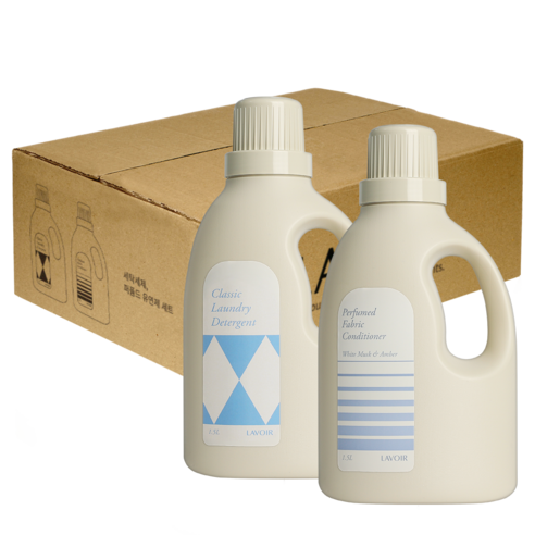 라브아 퍼퓸 초고농축 섬유유연제&세제 1.5L 런드리 2종 세트, 화이트머스크앤앰버, 1개