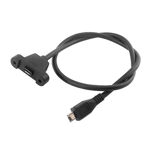 마이크로 USB 5Pin 수-암 패널 연장 어댑터 케이블, 블랙, 설명, 플라스틱