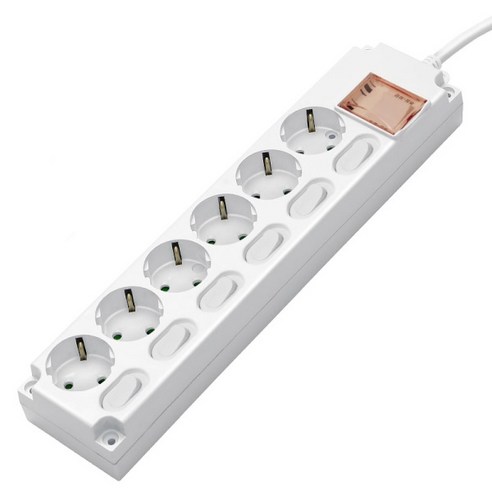 가가 포인트탭 개별 스위치 5구 6구 멀티탭 16A 250V, 1.5m, 혼합색상, 1개