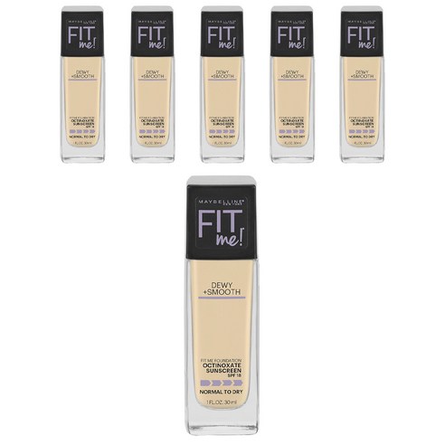 메이블린 핏 미 파운데이션 듀이 + 스무스 옥티녹세이트 노멀 투 드라이 30ml, 6개, 102 Fair Porcelain