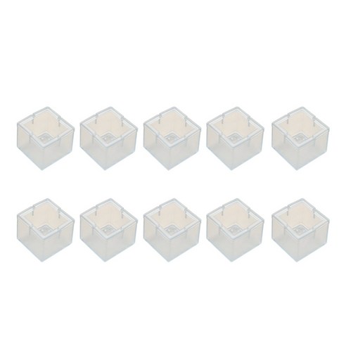 10pcs 미끄럼 광장 모양의 가구 패드 테이블 의자 다리 발 끝 모자 덮개 바닥 보호기, 1 평방, 설명, PVC
