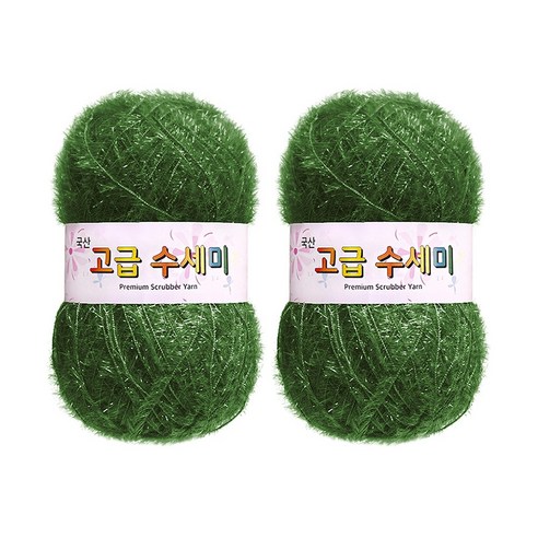 울클럽 별꽃수세미 만들기 DIY 고급수세미실 80g 2볼세트, 141초록빛카키
