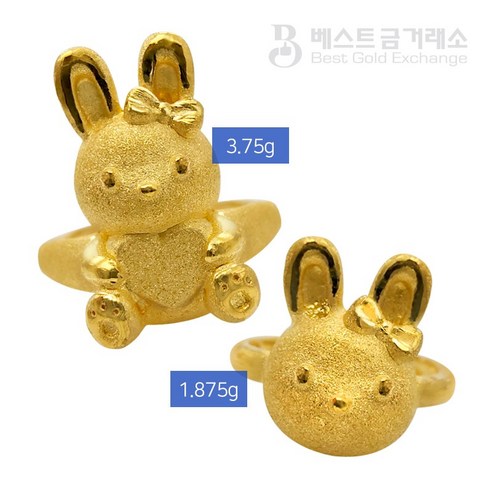 아이의 행복을 담은, 베스트금거래소 순금 토끼 돌반지