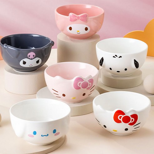 사랑스러운 산리오 캐릭터 밥그릇으로 식탁에 행복을 더하세요!