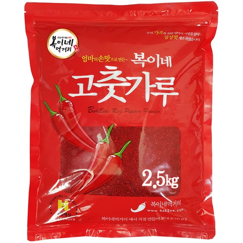 복이네먹거리 중국산고추가루 보통맛 김치/양념용 (일반), 2.5kg, 1개