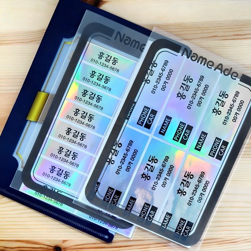 네임에이드 홀로그램 골프 클럽용 명찰 스티커 패키지 (캐디백 보관 케이스 포함) – 06-706G, 1개