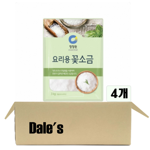 데일즈기획 청정원 요리용 꽃소금, 3kg, 4개