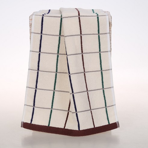 수건 자수 가능 순면 스트라이프 수건, 9106A 브라운, 70*33cm