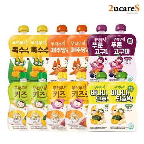 무럭무럭 과일퓨레 알뜰팩 모음, 12세트, 100g