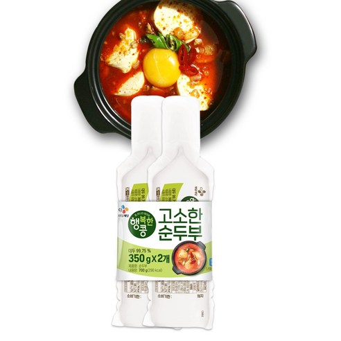 CJ 행복한콩 고소한순두부 350gX2, 5개, 700g