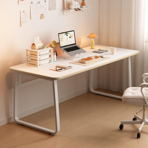 투에스리빙2S LIVING 다용도 책상 게이밍 컴퓨터 책상, 화이트 베이지
