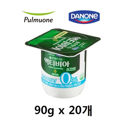 풀무원 다논 액티비아 플레인 0% 화이트 90g x 20개(달지않은플레인), 20개