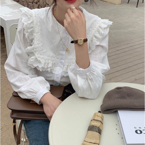 춘게엘 화이트톤 라운드넥 레이스 포인트 긴팔 블라우스 r037 레이스블라우스 춘게엘 화이트톤 라운드넥 레이스 포인트 긴팔 블라우스 r037 레이스블라우스