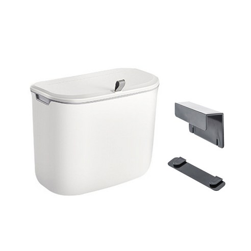 공간상회 주방 음식물쓰레기통 걸이형 + 2종 홀더, 7L 화이트, 1개
