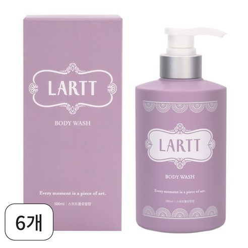 라르트 노네랄 노인냄새 땀 체취 제거 천연 바디워시 스위트플로랄향 500ml, 6개