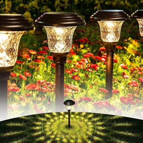 Delralos 태양광 정원등 태양열 조명 LED 전등 잔디등 DCD001, 2개, 따뜻한 화이트