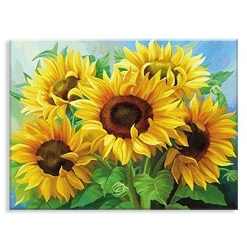 오로라데코덴 캔버스형 보석십자수 40x50cm, MK099 활짝 핀 해바라기