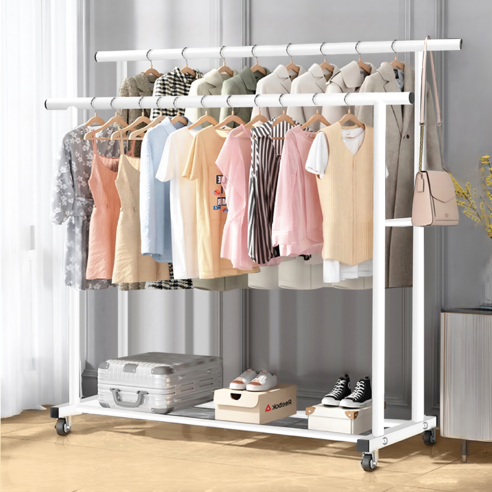 모파인 2단 이동식 행거로 옷장 고민 해결하고 드레스룸을 완성하세요!