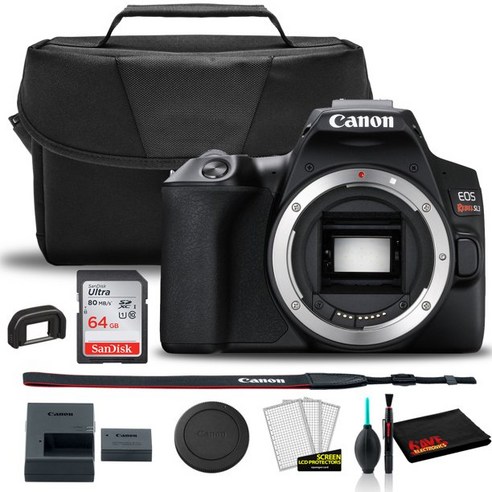 Canon EOS Rebel SL3 DSLR Camera Black Body Only 3453C001 Bag Sandisk Ultra 64GB Card Clean and Care