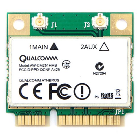 Xzante WIFI 카드 QCA9377 무선 듀얼 밴드 433Mbps WLAN 802.11Ac 2.4G/5G 블루투스 4.1 미니 PCI-E 네트워크 어댑터 AW-CM251HMB, 1개, 초록