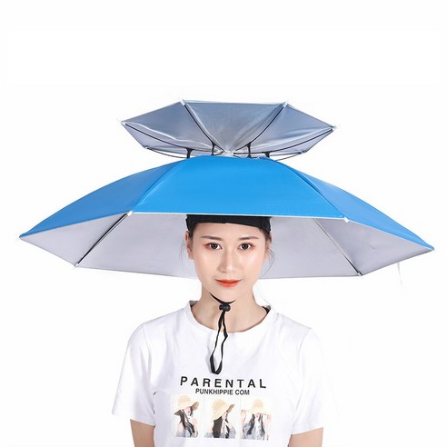 5월star 낚시용 대형 머리에 쓰는 2단 더블 모자 우산