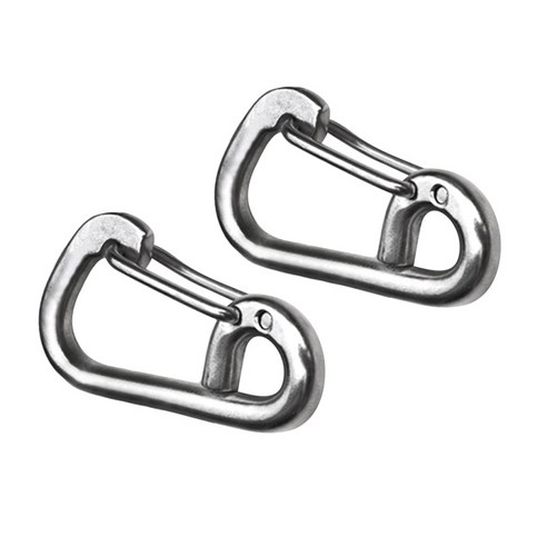 캠핑 등반에 대 한 2pcs 140mm 스테인레스 스틸 Carabiners 스냅 훅 버클, 실버, 304 스테인레스 스틸