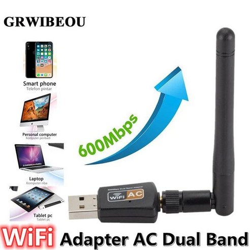 컴퓨터와이파이 듀얼 밴드 24G 5G 무선 80211ac 동글 카드 윈도우 데스크탑 노트북용, 러시아, Black