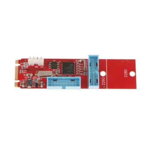 2Port 19pin USB3.0 NGFF M.2 어댑터 변환기 익스프레스 카드 커넥터 레드, 82x22mm, PC 보드 금속