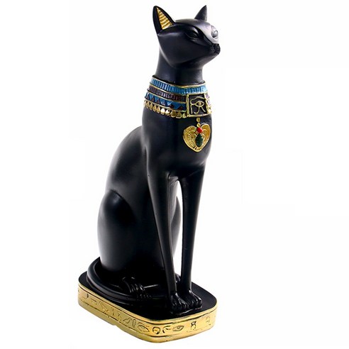 노 브랜드 수지 이집트 고양이 Bastet 입상 애니메이션 여신 동상 조각 홈 바 사무실 데스크탑 장식(대형), 작은 장식품 및 미니어처 모델